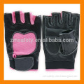 Pink Womens Exercise Weight Gym Gloves with Leather Padded Palm